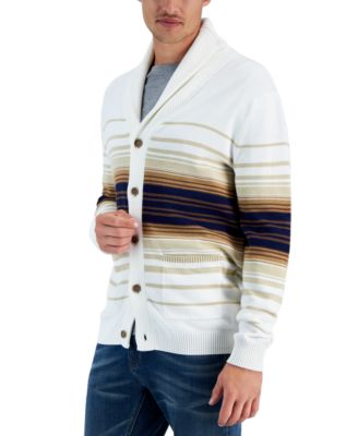 Club Room - Men's Horizontal Striped Cardigan, Created for Macy's