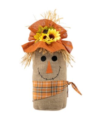 23.25" H Fall Linen Scarecrow Doorstop Porch Decor
