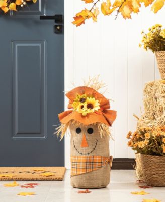 23.25" H Fall Linen Scarecrow Doorstop Porch Decor