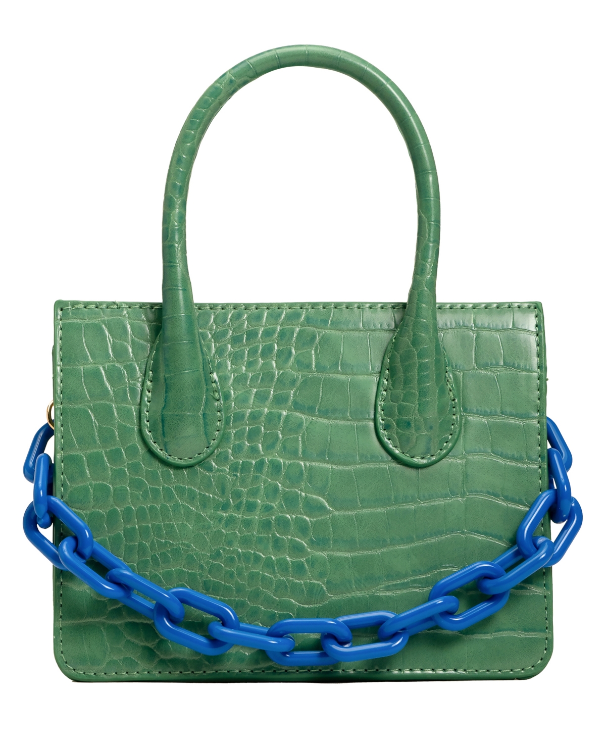 Like Dreams Kenzie Chain Croc Faux Leather Mini Crossbody Bag In Green