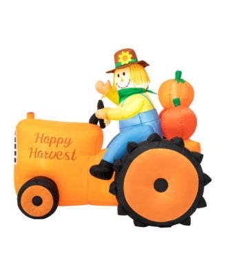7' Fall Lighted Inflatable Tractor Decor