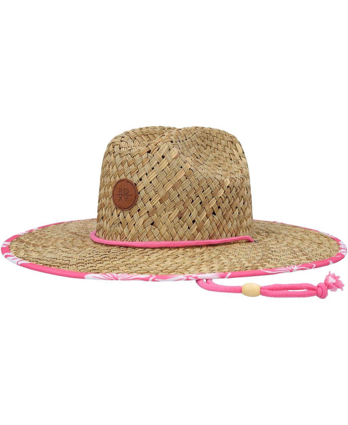 Roxy Women's  Natural Pina To My Colada Printed Straw Lifeguard Hat