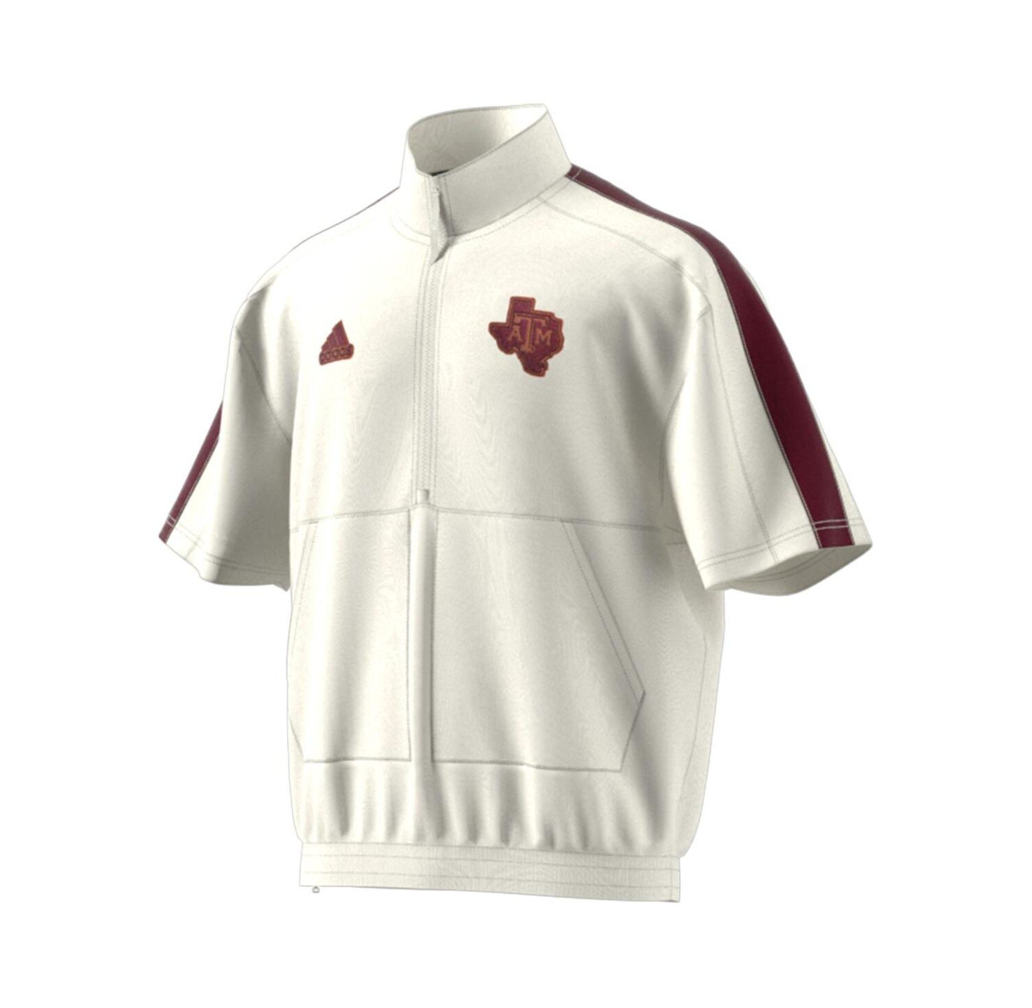 Men's White Texas A&M Aggies Strategy Pullover Half-Zip Short Sleeve Jacket