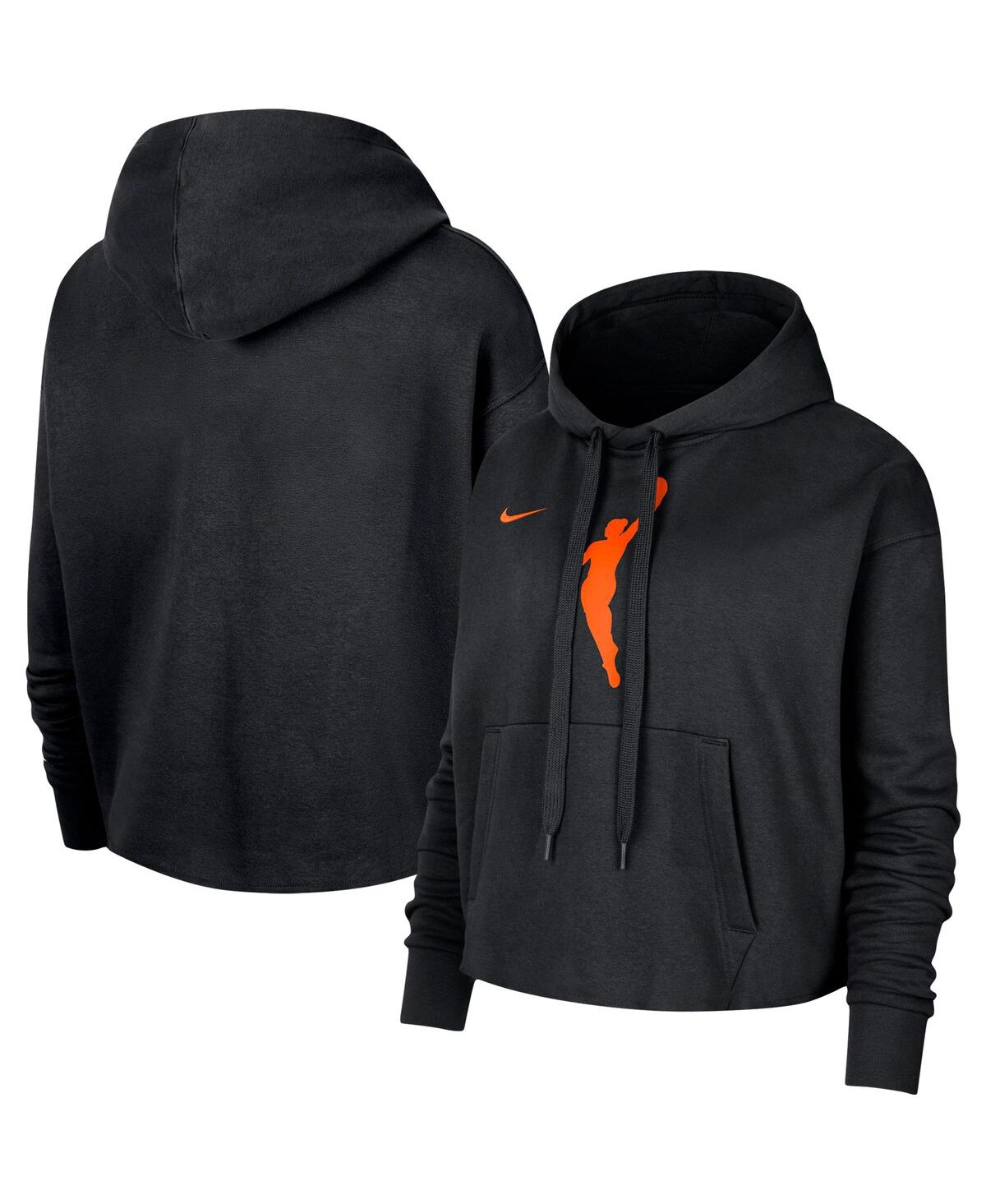 Nike Women's  Black Wnba Logowoman Team 13 Cropped Pullover Hoodie In Black