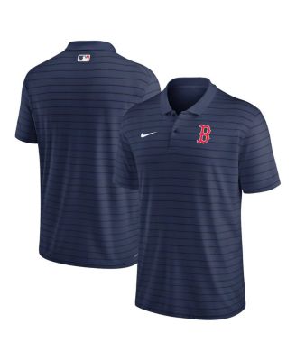Men's Navy Boston Red Sox Authentic Collection Victory Striped Performance Polo Shirt