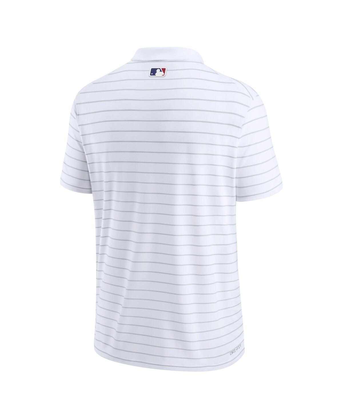 Men's NikeLos Angeles Dodgers Authentic Collection Victory Striped Performance Polo Shirt - White