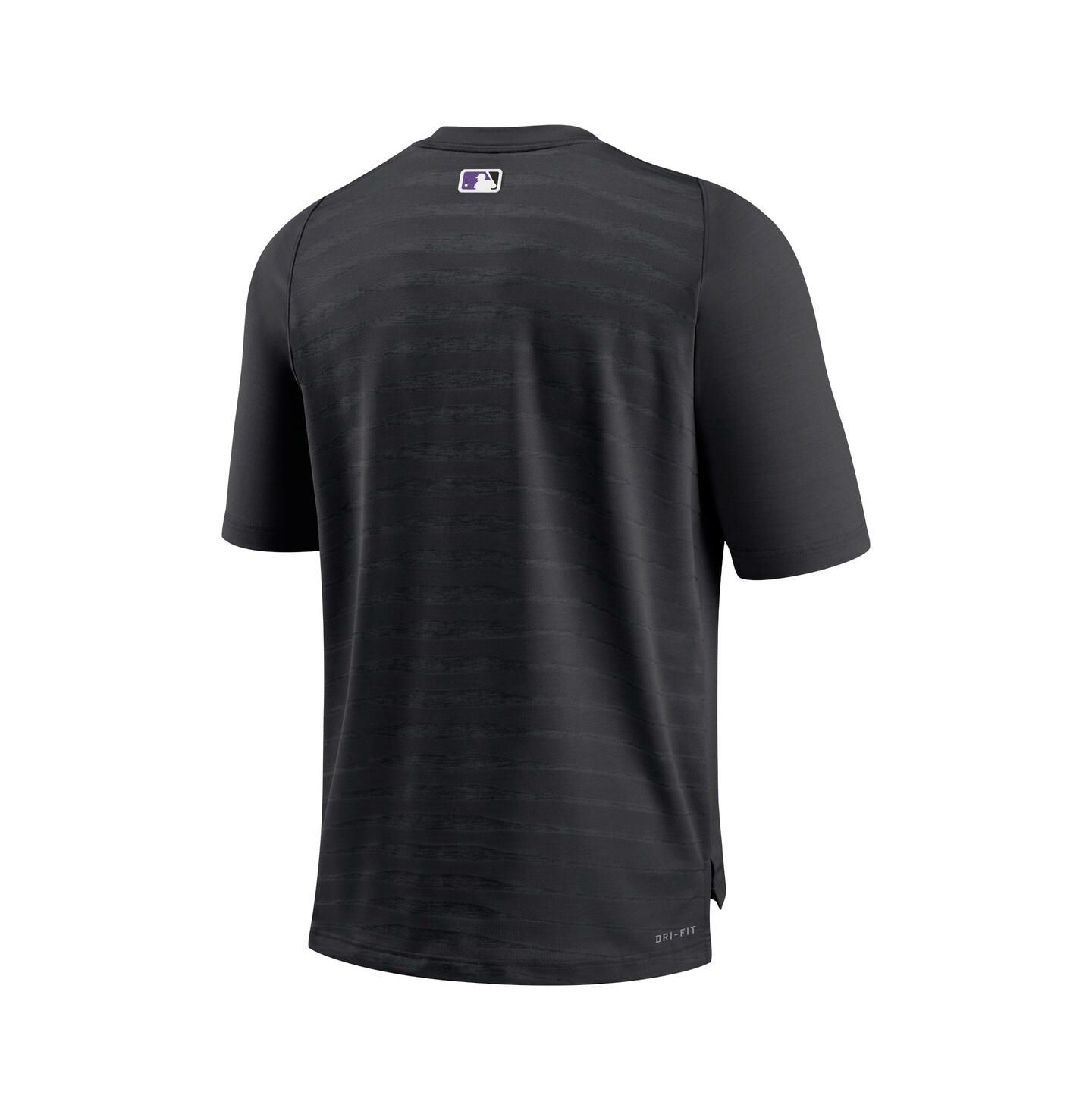 Мужская футболка Nike Black Colorado Rockies Authentic Collection Pregame Raglan Performance V-Neck — фото 3