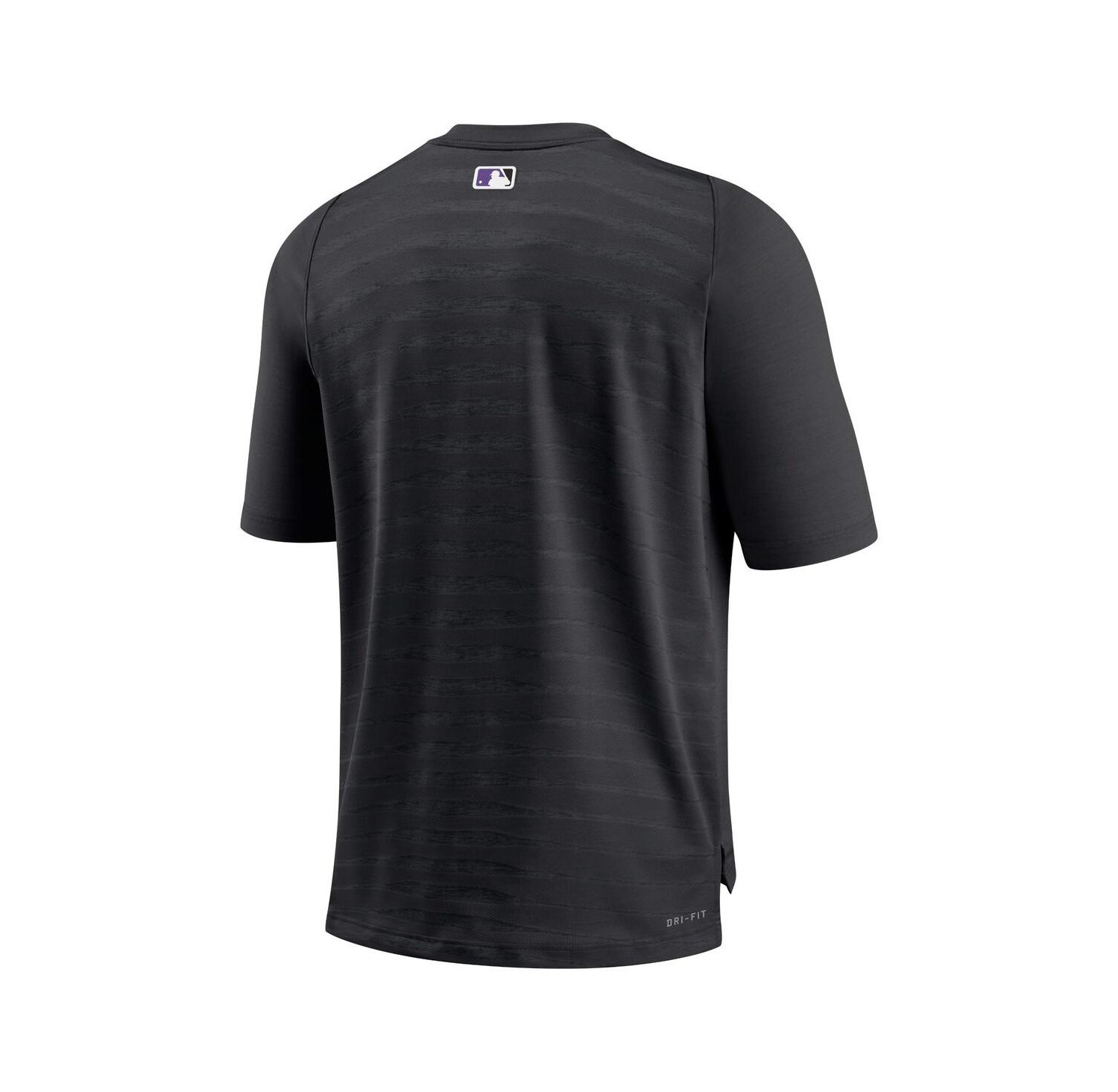 Men's Black Colorado Rockies Authentic Collection Pregame Raglan Performance V-Neck T-shirt