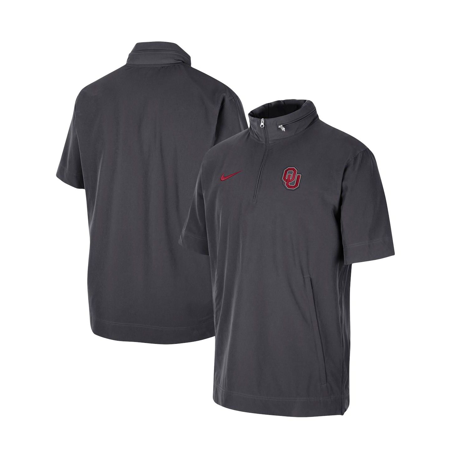 Мужская куртка Nike Anthracite Oklahoma Sooners Coaches Half-Zip Short Sleeve — фото 1