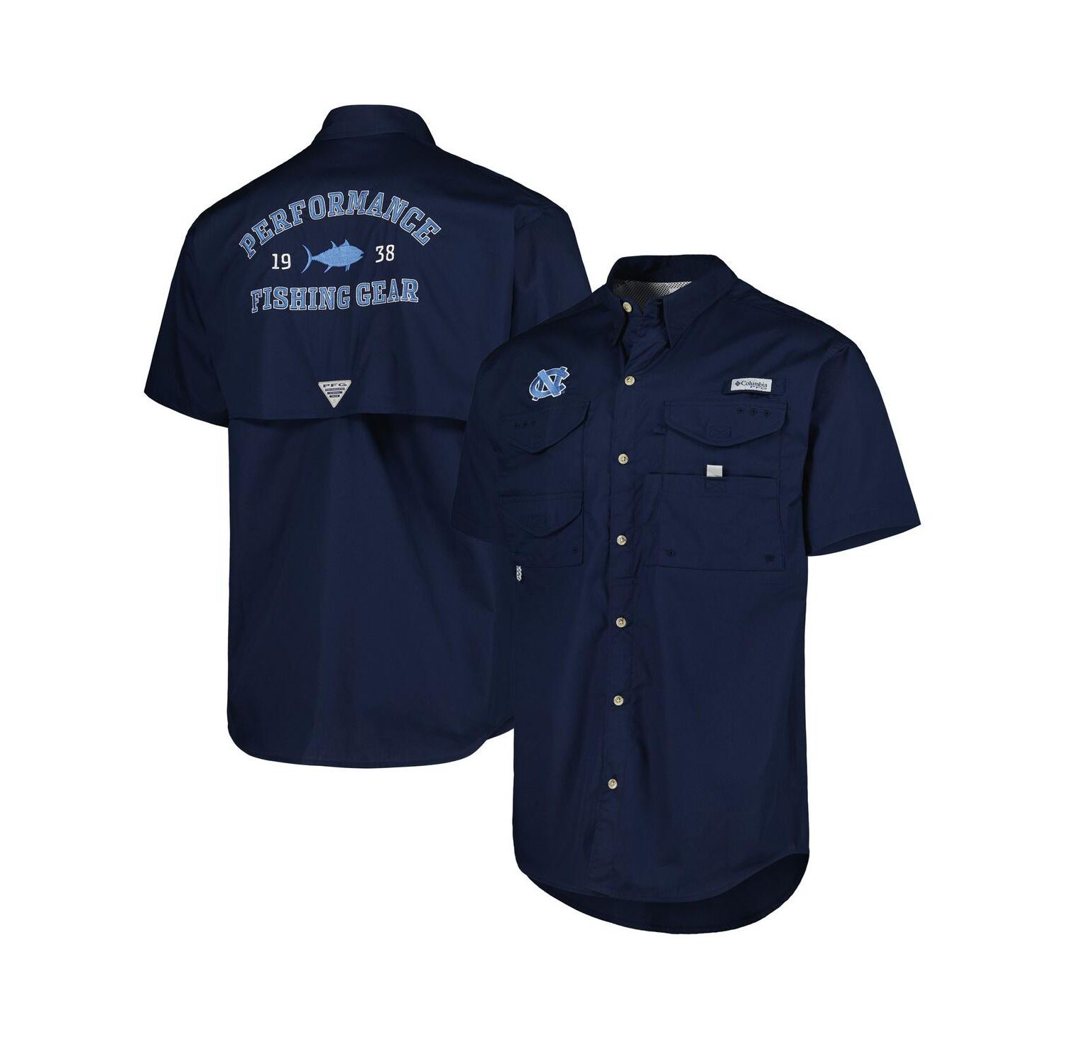 Men's Navy North Carolina Tar Heels Bonehead Button-Up Shirt