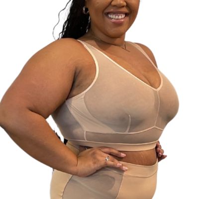 Plus Size Nude Shade Wireless Comfort Mesh Tank Bra