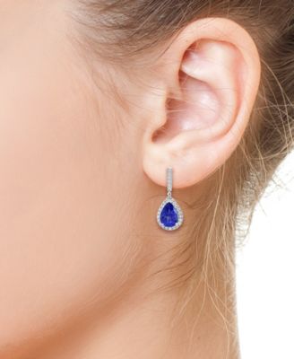 EFFY&reg; Tanzanite (3-1/2 ct. t.w.) & Diamond (3/8 ct. t.w.) Pear Drop Earrings in 14k White Gold