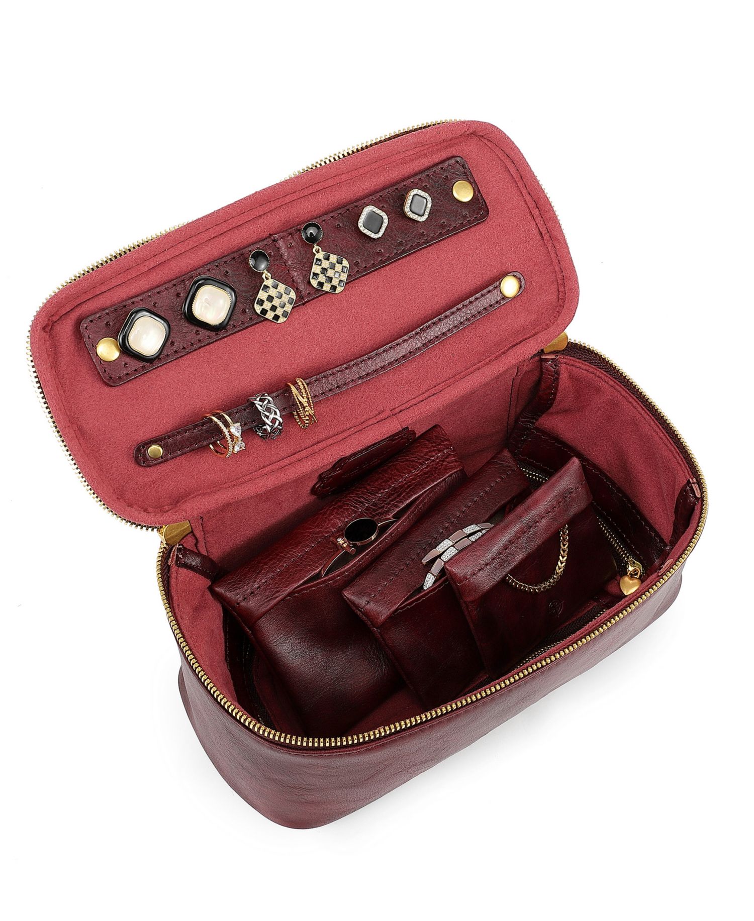 Celosia Rectangular Leather Jewelry Case