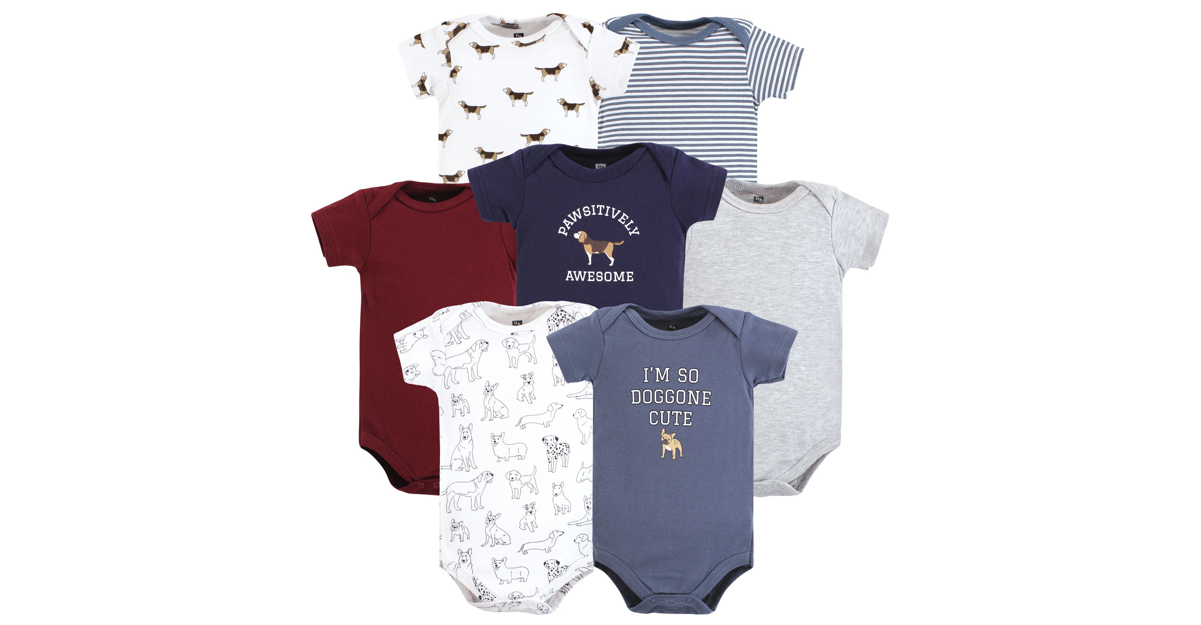 Hudson Baby Boys 7-Pack Cotton Onesies