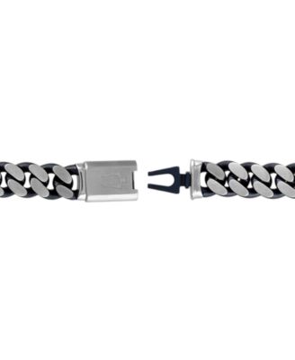 Men's Classic Curb Chain Bracelet in Blue-Plated Stainless Steel