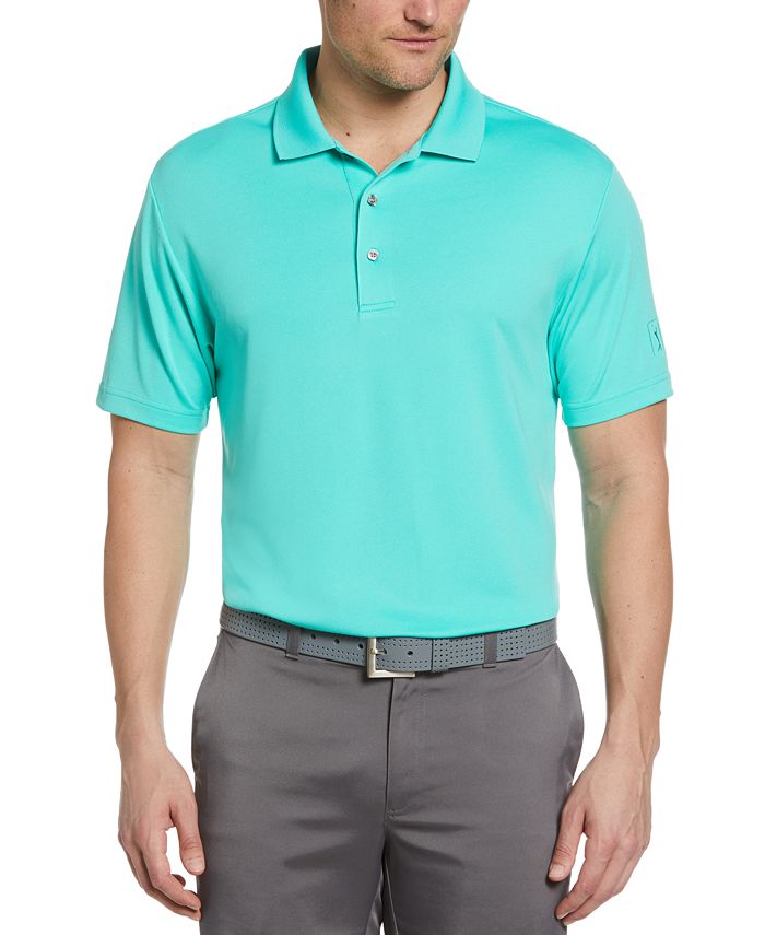 PGA TOUR Men's Airflux Solid Mesh Short Sleeve Golf Polo Shirt Macy's