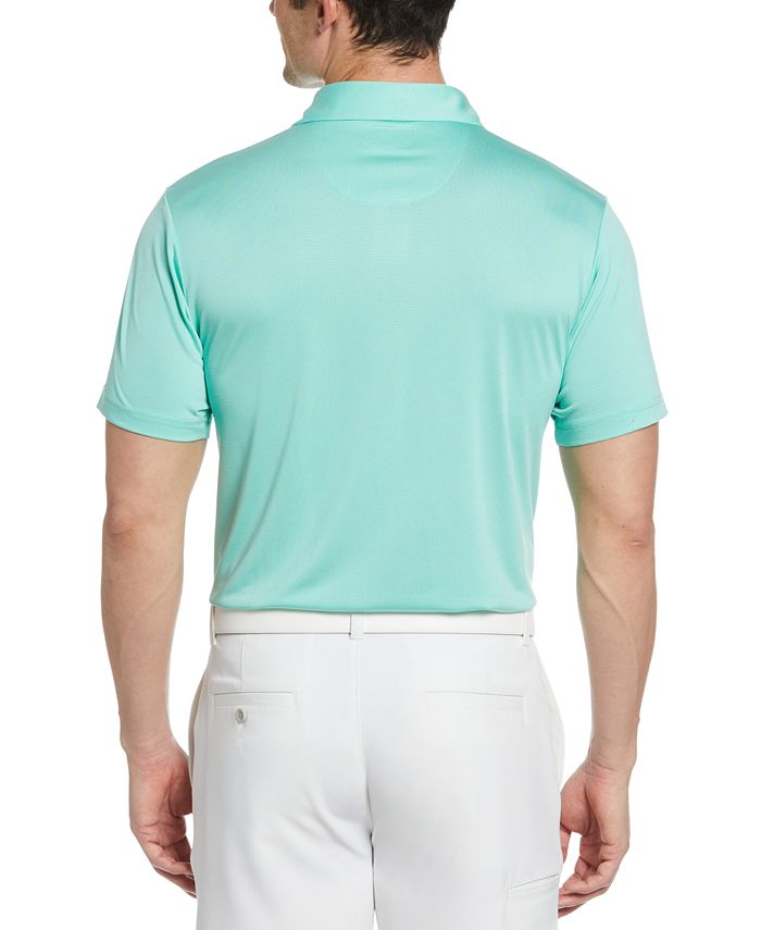 PGA TOUR Men's Textured Birdseye Jacquard Performance Golf Polo Shirt ...
