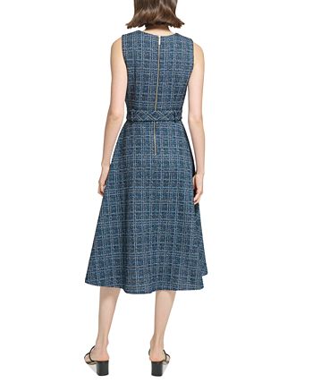 Calvin Klein Women s Tweed Belted A Line Dress Macy s
