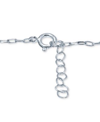 Cubic Zirconia Pav&eacute; Link Ankle Bracelet in Sterling Silver & 18k Gold-Plate, Created for Macy's