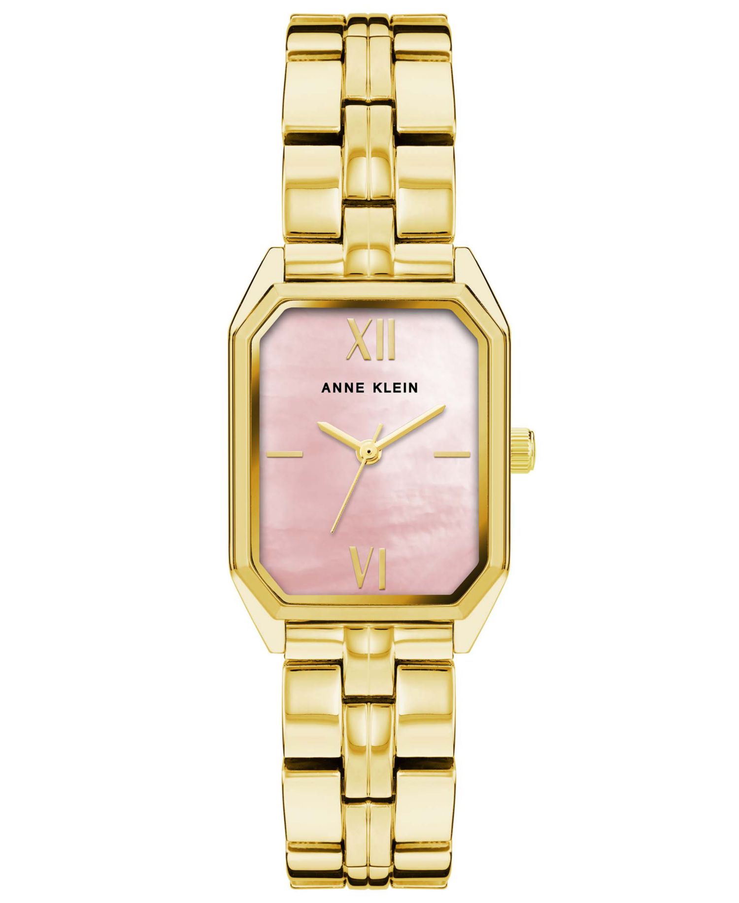 Women's Three Hand Quartz Gold-Tone Alloy Link Bracelet Watch, 24mm