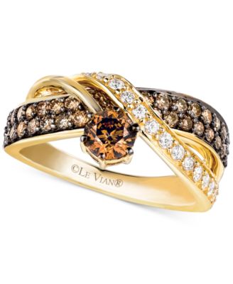 Le Vian - Chocolate and White Diamond Crossover Ring in 14k Gold (1-1/4 ct. t.w.)