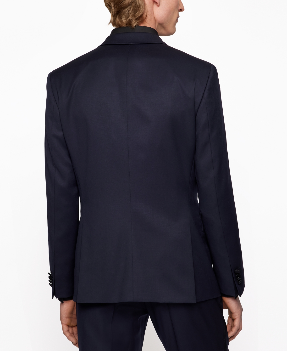 Shop Hugo Boss Boss By  Men's Slim-fit Tuxedo Jacket In Dark Blue