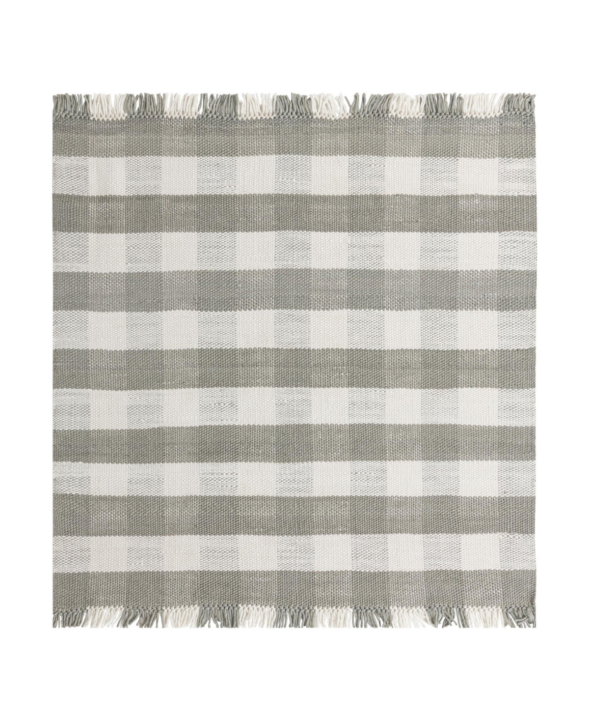 Bayshore Home Pure Plaid Indoor Outdoor Washable Ppd-01 7'10in x 7'10in Square Area Rug - Gray