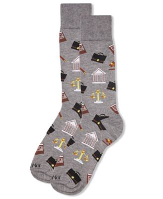 Men's Law and Order Heathered Rayon from Bamboo Novelty Crew Socks