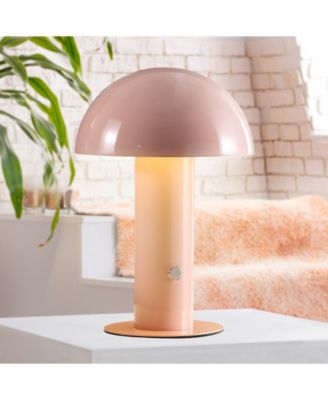 Boletus 10.75" Contemporary Bohemian Rechargeable, Cordless Iron Integrated LED Mushroom Table Lamp