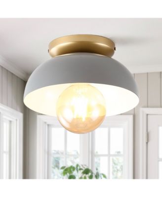 Paulina 8.5" 1-Light Classic Industrial Iron LED Flush Mount