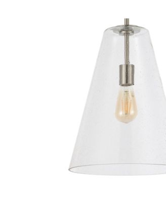 Arlo 11.5" 1-Light Mid-Century Modern Iron, Seeded Glass LED Pendant