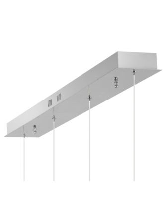 Elena Teardrop 47" 4-Light Modern Mid-Century Iron, Acrylic Integrated Linear LED Pendant