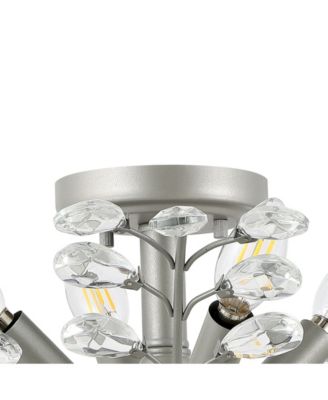 Elisana 26" 4-Light Contemporary Bohemian Iron, Acrylic LED Semi Flush Mount