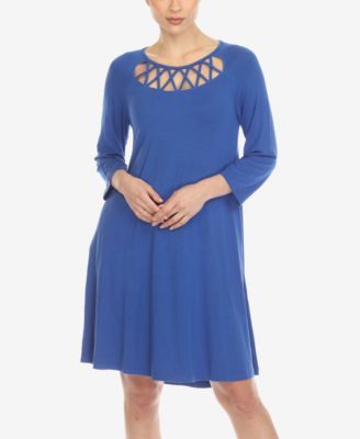 Women's Criss Cross Neckline Midi Dress