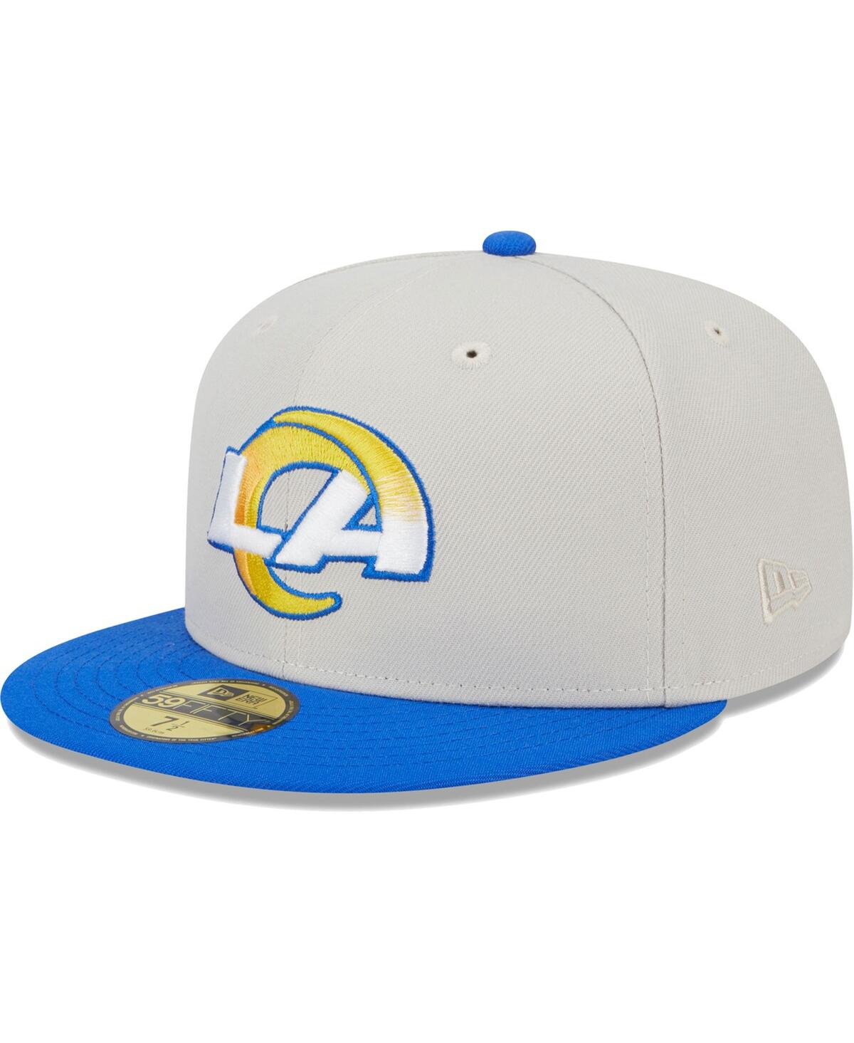 NEW ERA MEN'S NEW ERA KHAKI, ROYAL LOS ANGELES RAMS SUPER BOWL CHAMPIONS PATCH 59FIFTY FITTED HAT 
