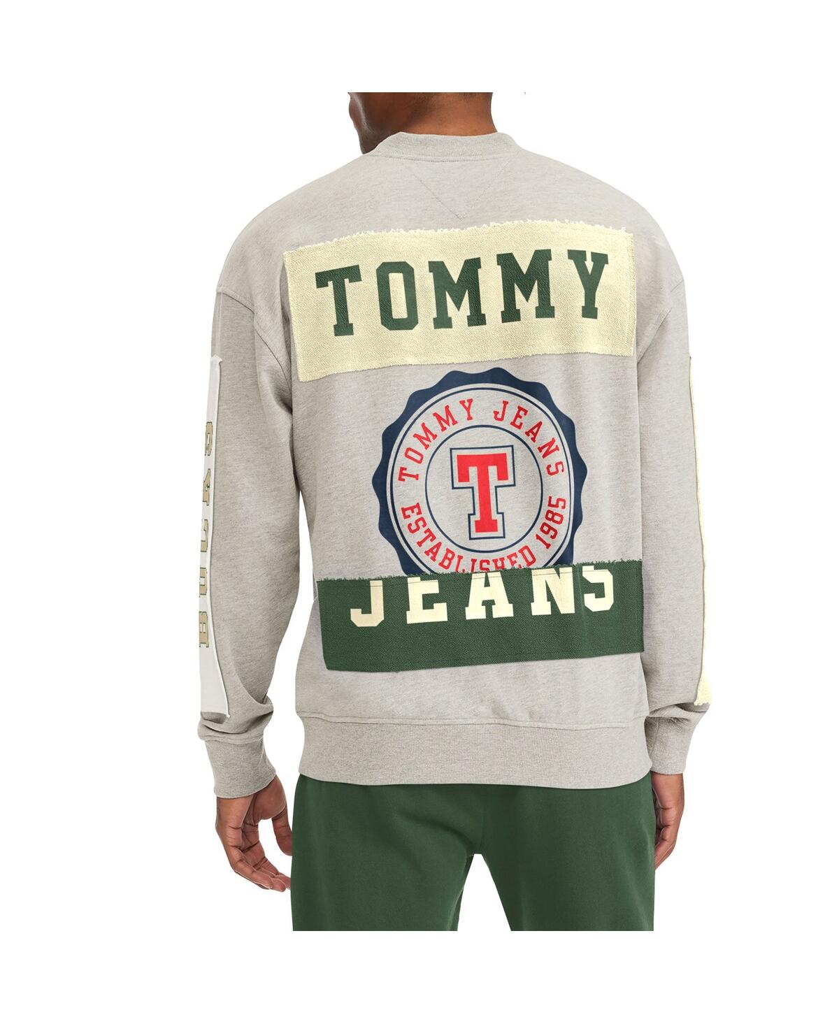Shop Tommy Jeans Men's  Gray Milwaukee Bucks James Patch Pullover Sweatshirt