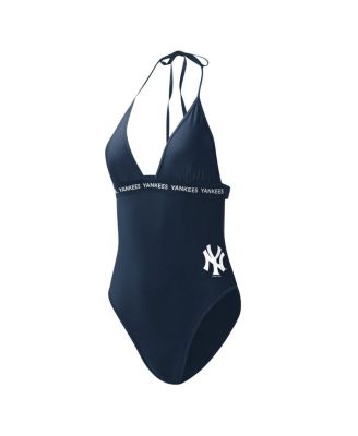 Women's Navy New York Yankees Full Count One-Piece Swimsuit
