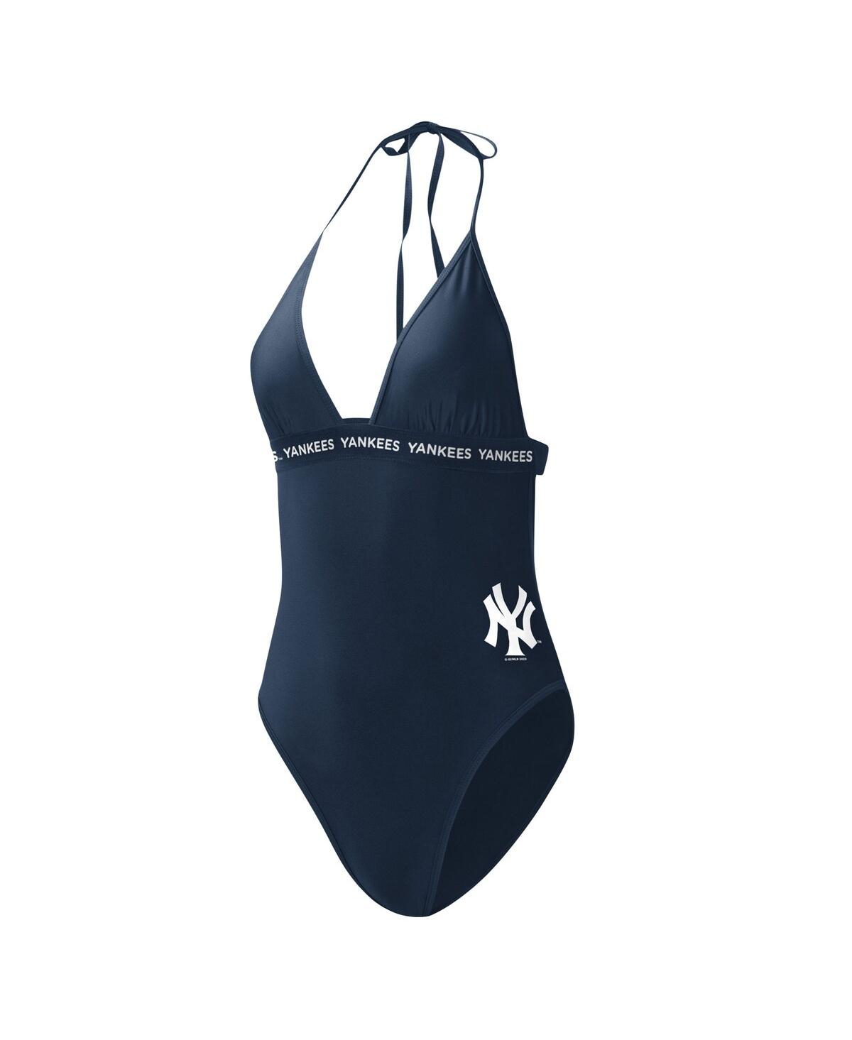 Shop G-iii 4her By Carl Banks Women's  Navy New York Yankees Full Count One-piece Swimsuit