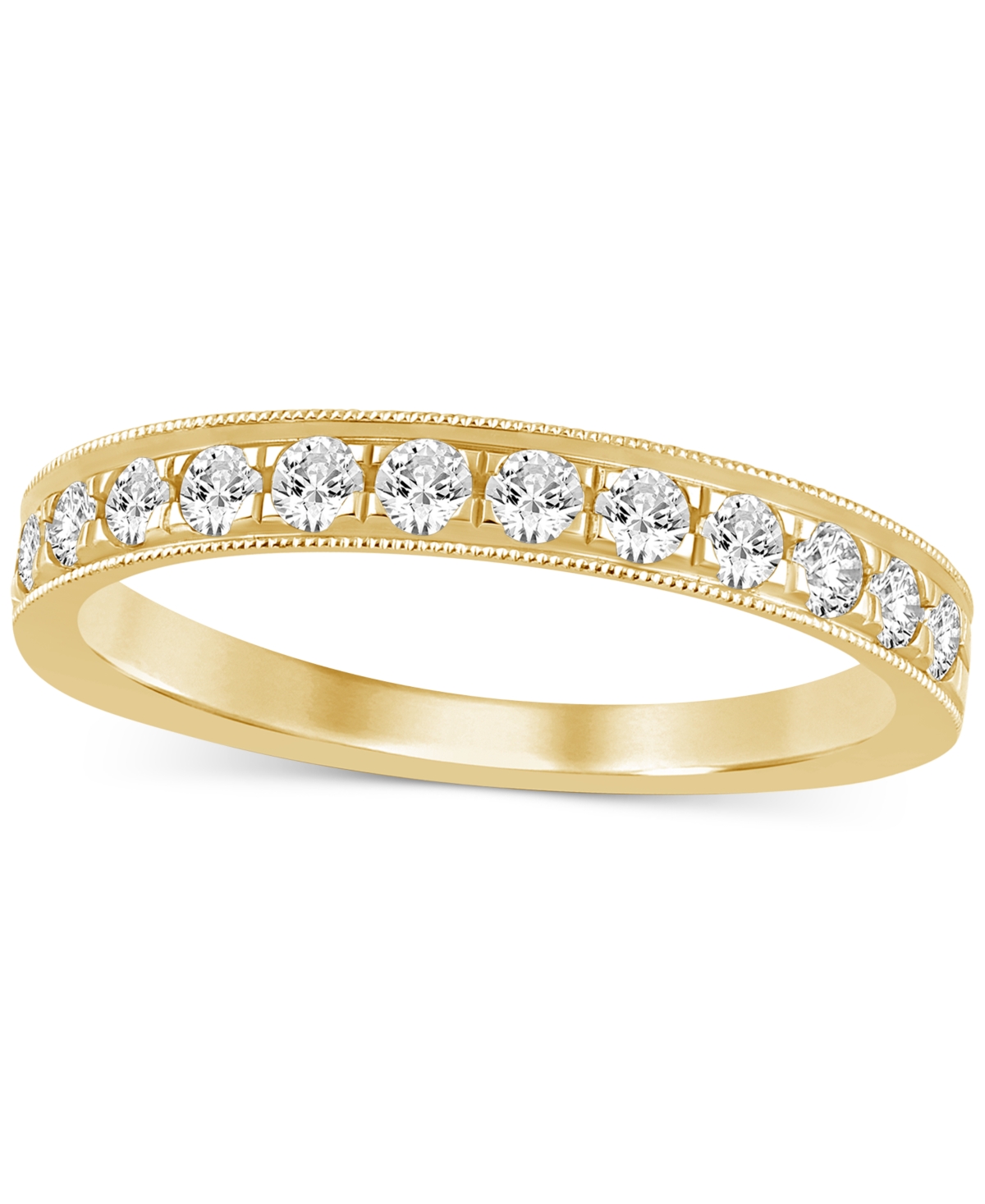 Diamond Milgrain Band (1/2 ct. t.w.) in 14k White or- Yellow Gold