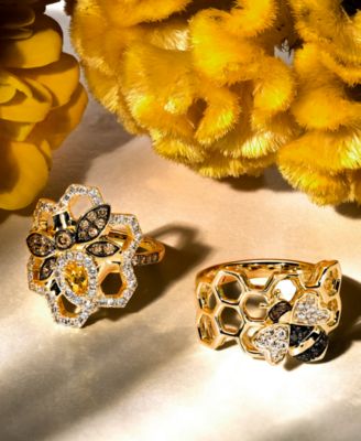 Cinnamon Citrine (1/6 ct. t.w.), Chocolate Diamonds (1/3 ct. t.w.) & Nude Diamonds (5/8 ct. t.w.) Statement Ring in 14k Yellow Gold