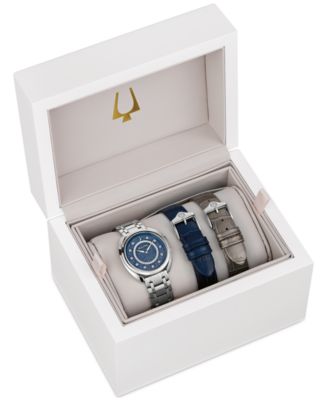 Women's Duality Diamond (1/8 ct. t.w.) Stainless Steel Bracelet Watch Box Set 34mm