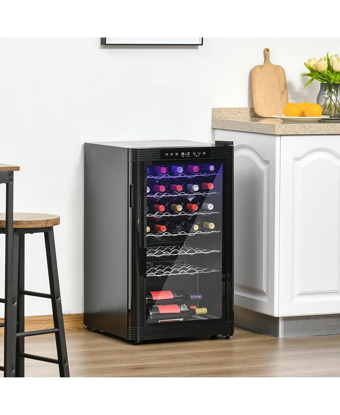33 Bottle Wine Cooler, Mini Beverage Fridge, Freestanding Wine