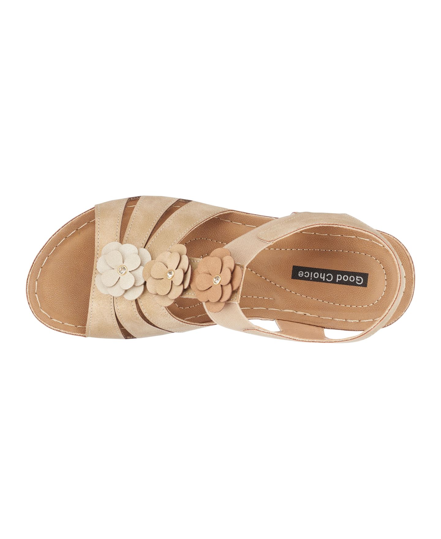 Женские босоножки на танкетке GC Shoes Beck с цветочным декором, цвет: Натуральный — фото 4