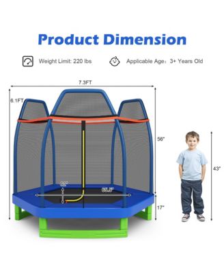 7FT Kids Trampoline Outdoor Indoor Recreational Bounce Jumper