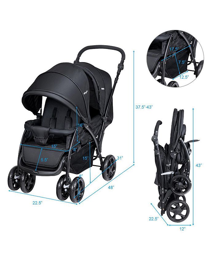 Costway Baby Twin Baby Double Stroller Lightweight Travel Stroller Pushchair Macy's