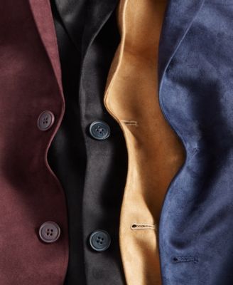 Men's Classic Fit Notch Lapel Faux Suede Sport Coat