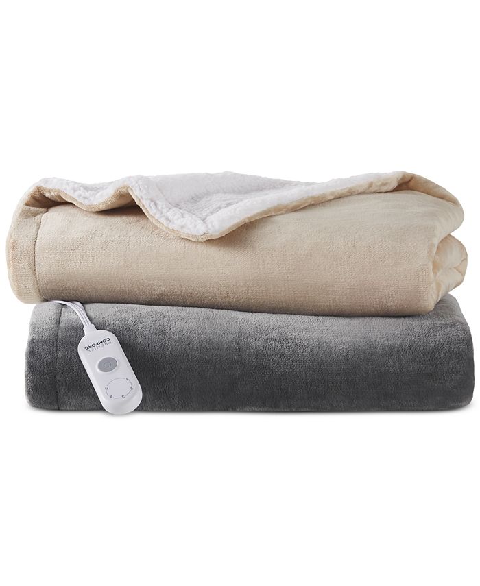Premier Comfort CLOSEOUT! Heated Plush to Sherpa Throw Macy's