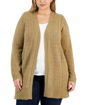 Karen Scott - Plus Size Open-Front Duster Cardigan