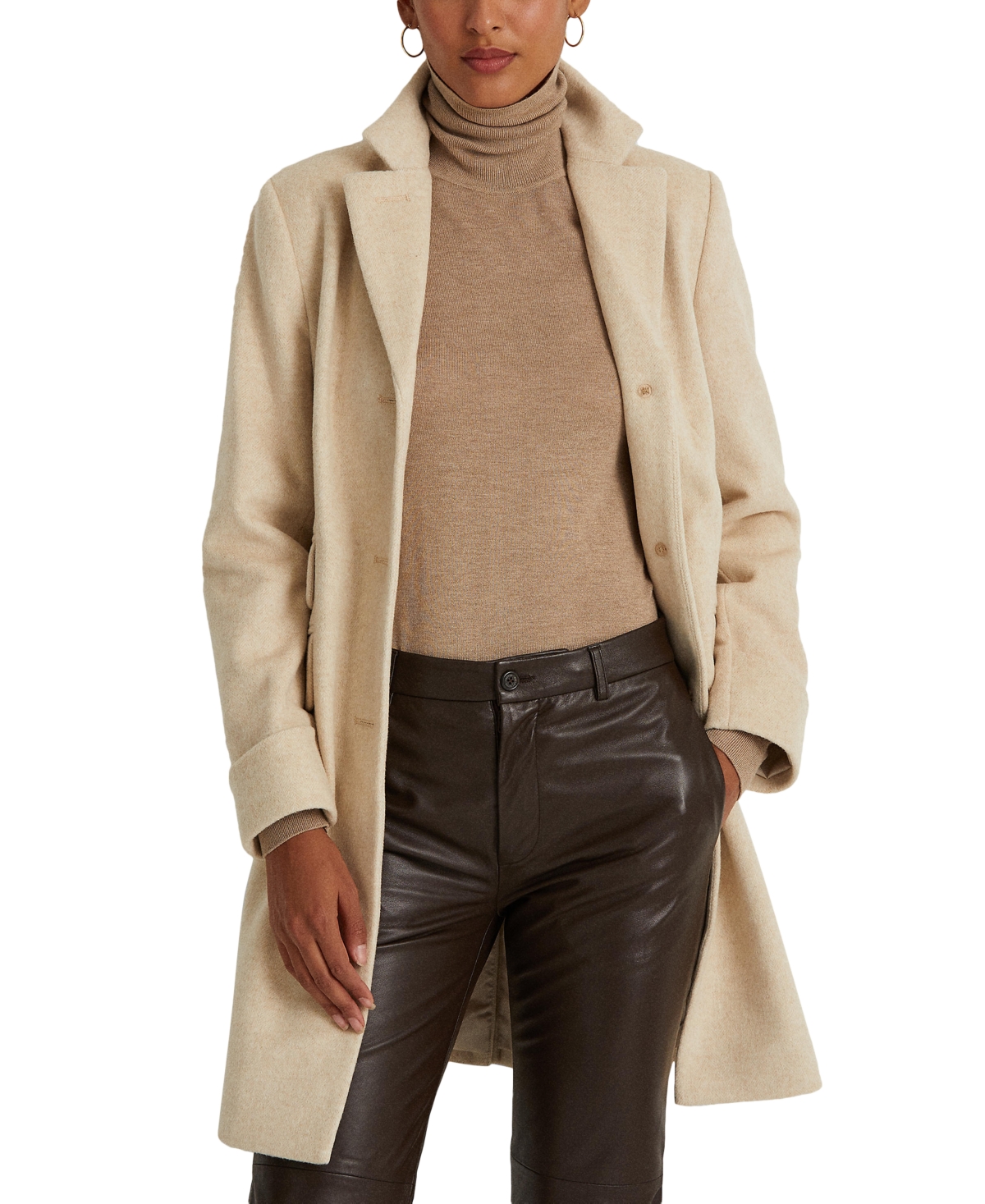 Lauren Ralph Lauren Women's Single-Breasted Walker Coat -Beige