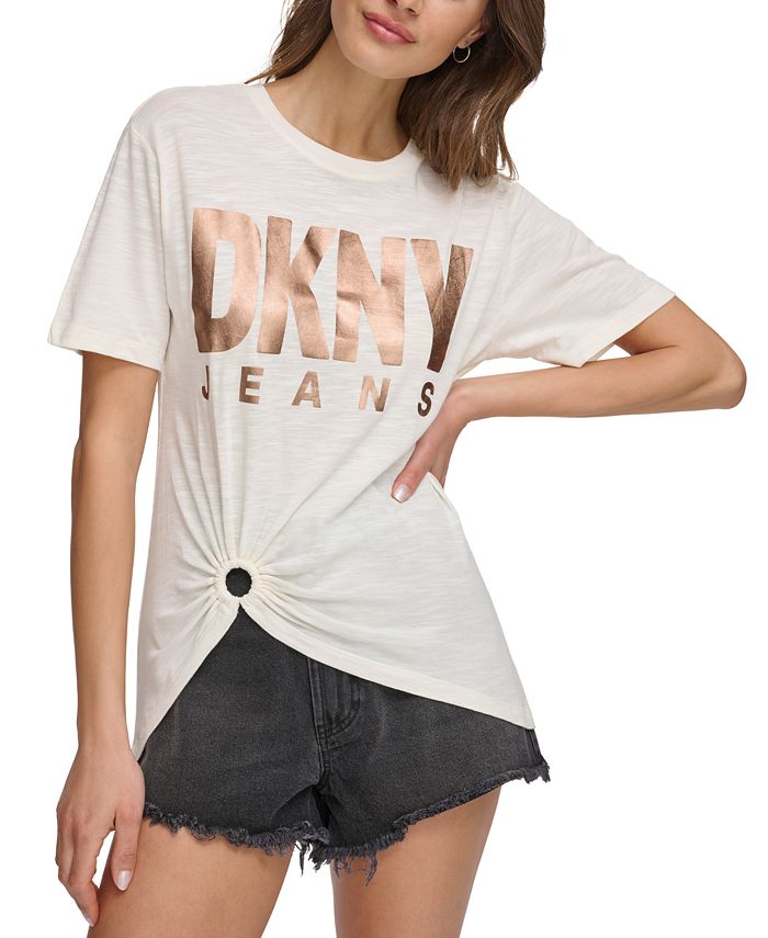DKNY Jeans Women's Short-Sleeve O-Ring Logo T-Shirt - Macy's